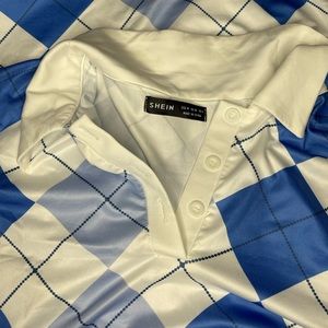 Argyle print bodycon dress